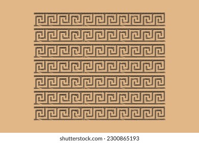 Geometric line. abstract clothes pattern with Greek antique motif. Art illustration. Abstract background for fabric cloth, fashion, ceramic floor, ornament textile, texture. Black and white color