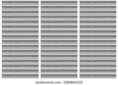 Línea geométrica. patrón de ropa abstracta con motivos griegos antiguos. Ilustración artística. Fondo abstracto para telas de tela, moda, suelo cerámico, tejido adorno, textura. Color negro y blanco