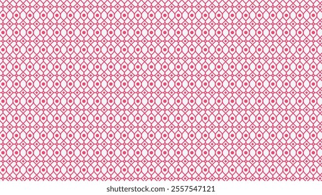 Geometric Line Abstract Pattern with Pink Color and White Background