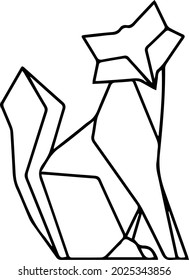 geometrische Linien - Fuchs, Vektorgrafik Symbol einzeln auf weißem Hintergrund.