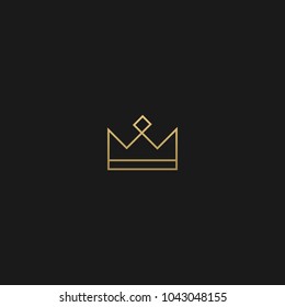 Geometric Line Art Crown icon black and golden colors