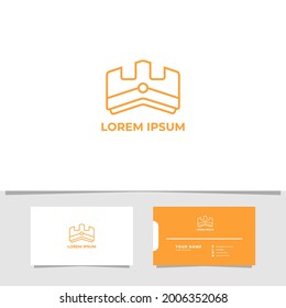 Geometric Line Art Crown Logo Form Fort
