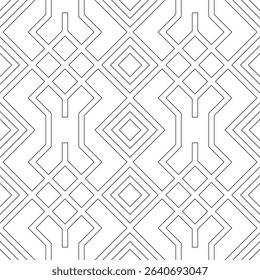 Geometric Line Art Diamond Shape Seamless Pattern Decorative Backdrop