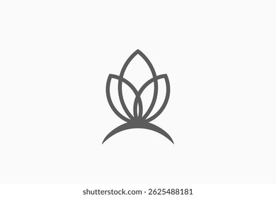 Geometric line art flower logo 