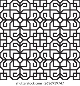Diseño de patrón repetible sin fisuras de forma entrelazada de arte de línea geométrica