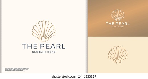 geometric line art the Pearl shell logo inspiration.