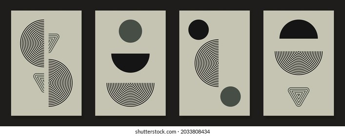 Afiches de líneas geométricas. Ilustración del vector abstracto