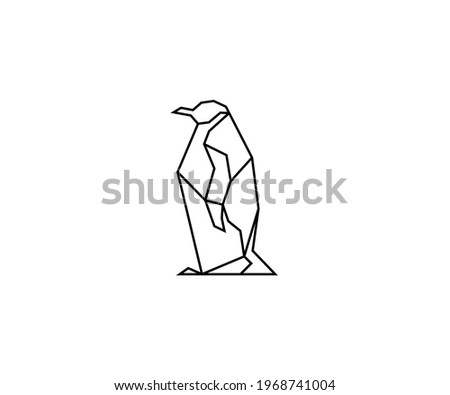 
Geometric Line Art Style of Penguin logo design vector illustration