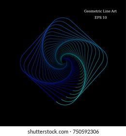 Geometric line art vector.