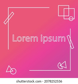 geometric line banner in square ratio for social media post