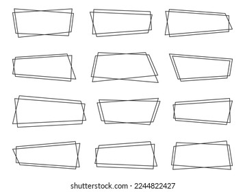 Banderas de línea geométrica en ilustración vectorial de estilo plano aisladas en blanco
