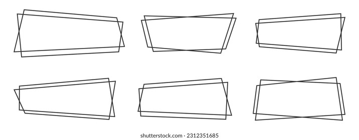 Geometric line banners in flat style vector illustration isolated on white