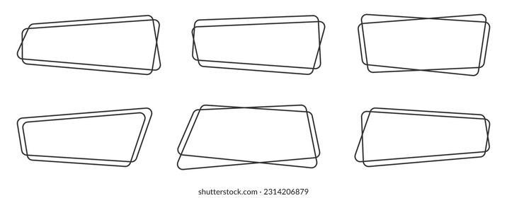 Geometrische Zeilenbanner auf ebene Vektorgrafik einzeln auf Weiß