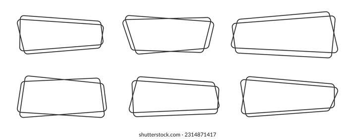 Geometric line banners in flat style vector illustration isolated on white