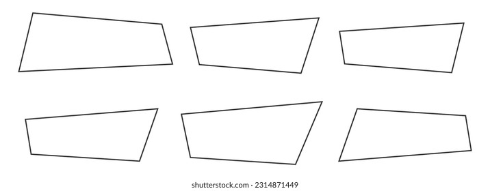 Banderas de línea geométrica en ilustración vectorial de estilo plano aisladas en blanco