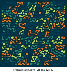 Geometric Line Bold on Abstract Composition with Scratch Textured