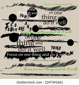 geometric line color Focus on one thing and do it well slogan and background design