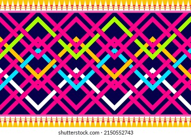 Geometric line colorful design like ethnic oriental pattern traditional. Design for background,carpet,wallpaper,clothing,wrapping,fabric,Vector,illustration.