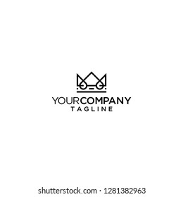 geometric line crown logo vector icon