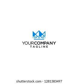 geometric line crown logo vector icon