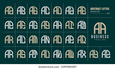 Curva de línea geométrica letra de forma abstracta A diseño de logotipo AA