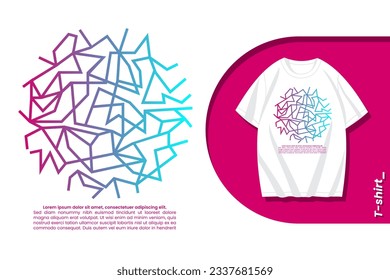 Geometric line design with gradient color. t-shirt and poster vector