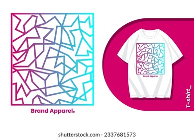 Diseño de línea geométrica con color de gradiente. vectores de camisetas y afiches