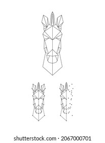 Geometric Line Design Unicorn Set