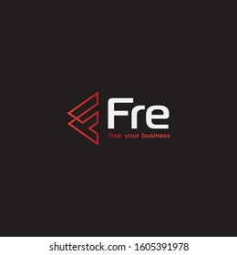 Geometric line F initial modern logo template vector, outline style