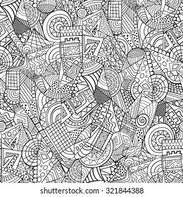 Geometric line forms abstract decorative vector seamless pattern