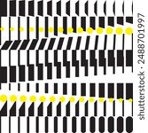 Geometric line gradation, thick stripe gradient, simple vector artwork pattern with vertical columns rectangles and trapezoids, rhythmic design, visually engaging composition, halftone background,