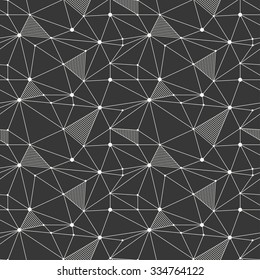 Geometric line hipster seamless pattern with triangle, circles. Reticulated abstract linear grid. Wrapping paper. Scrapbook. Vector illustration. Background. Graphic texture. 