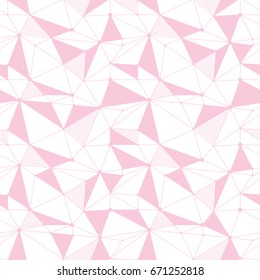 Geometric line hipster seamless pattern with triangle, dot. Reticulated abstract linear grid. Retro scrapbook paper. Vector illustration. Memphis shapes background. Abstract jumble graphic texture.