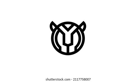 Icono De Línea Geométrica Forma Un Vector De Cabeza De Tigre