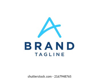 Letra inicial de línea geométrica Logotipo A aislado en fondo blanco. Elemento de plantilla de diseño de logotipo de vectores planos.
