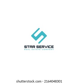 letra inicial abstracta logotipo S en color azul aislado en fondo blanco aplicado para el logotipo de la empresa inmobiliaria también adecuado para las marcas o empresas que tienen nombre inicial SS