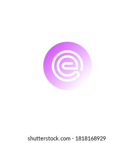 letra de línea geométrica e y logotipo c dentro de un círculo