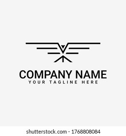 Diseño de logotipo mínimo con iconos de águila