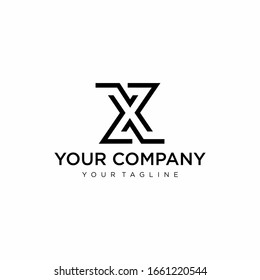 Geometric line logo design of letter X with white background - EPS10 - Vector.