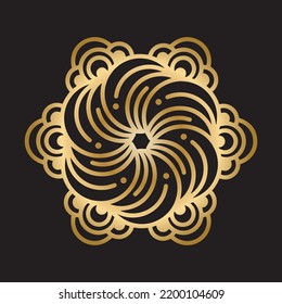 Geometric line mandala design template