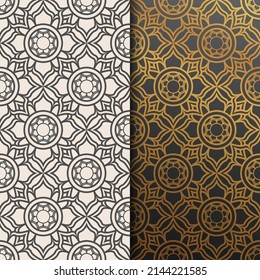 Patrón floral de línea geométrica mandala