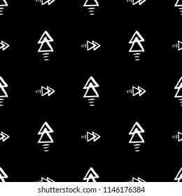 Geometric line monochrome abstract seamless pattern with hand drawn pattern with arrow, stripe, line, circle. Wrapping paper. Scrapbook paper. Tiling. Vector illustration. Background.