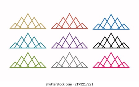 Geometric line mountain logo vector illustration