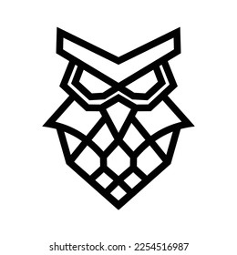 Geometric line Owl character mascot logo branding, for teaching, learning app or service. Clean modern vector illustration design.