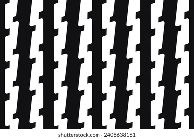 Geometric line pattern black white texture background zig zag element motif. Abstract minimalist fabric print original stripe ornament graphic style. Casual repeating textile design monochrome surface