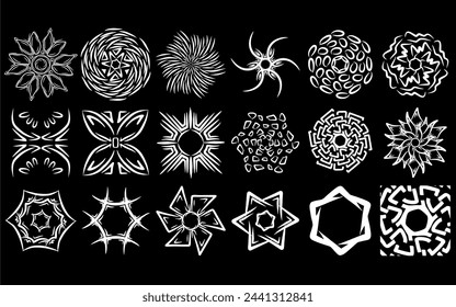 Geometrisches Linienmuster. Natürliche Blume Pflanze einfache Form, abstrakt Vektor minimale Banner