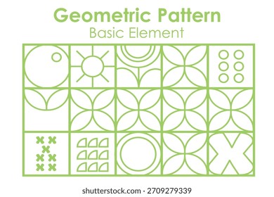 Patrón de línea geométrica. Flor natural de la planta forma simple, concepto abstracto de la agricultura ecológica. Vector de Anuncio mínimo