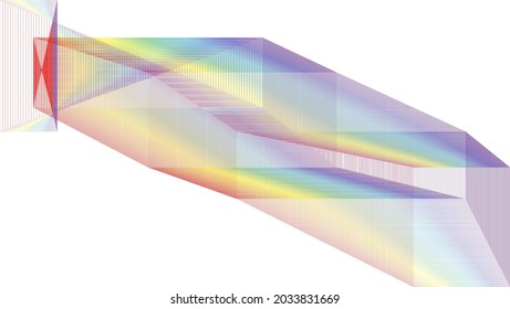 Geometric line pattern wave gradient bright colors, art curve shape