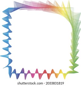 Geometric line pattern wave gradient bright colors, art curve shape