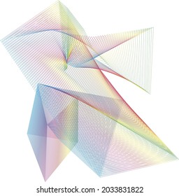 Geometric line pattern wave gradient bright colors, art curve shape